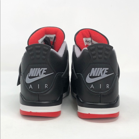 Air Jordan 4 Retro Bred Reimagined FV5029-006 Black Fire Red Sneakers- Size 8.5 - Picture 5 of 14